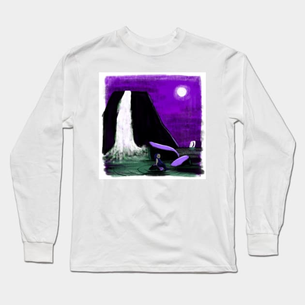 Waterfall Long Sleeve T-Shirt by hollydoesart